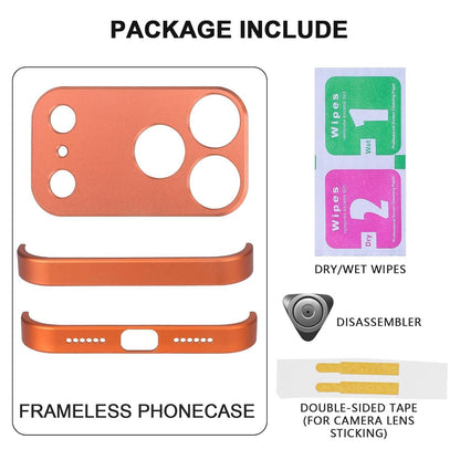 For iPhone 18 Pro Max Ultra-thin Frameless Titanium Alloy Four Corner Shockproof Phone Case - Orange - SYA003189605B