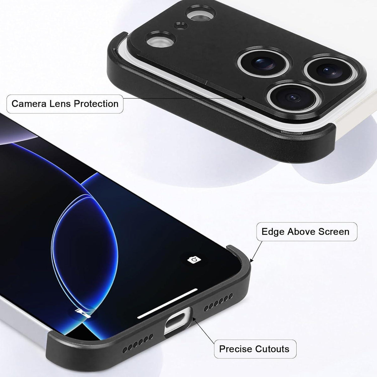 For iPhone 18 Pro Max Ultra-thin Frameless Titanium Alloy Four Corner Shockproof Phone Case - Black - SYA003189605C