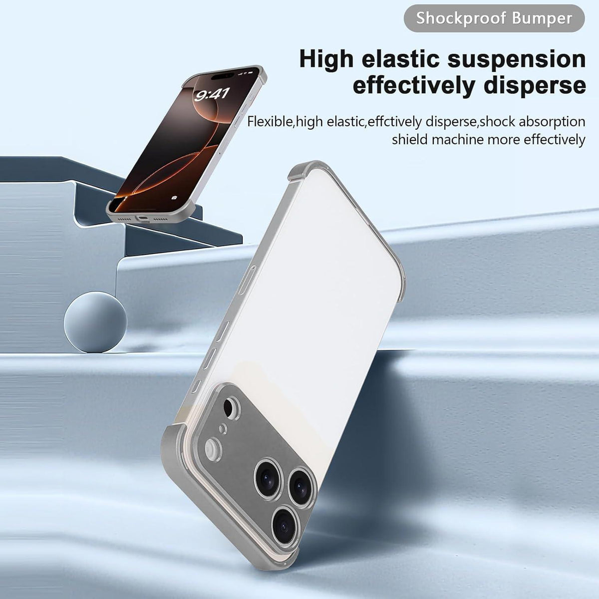 For iPhone 18 Pro Max Ultra-thin Frameless Titanium Alloy Four Corner Shockproof Phone Case - Titanium Gray - SYA003189605D
