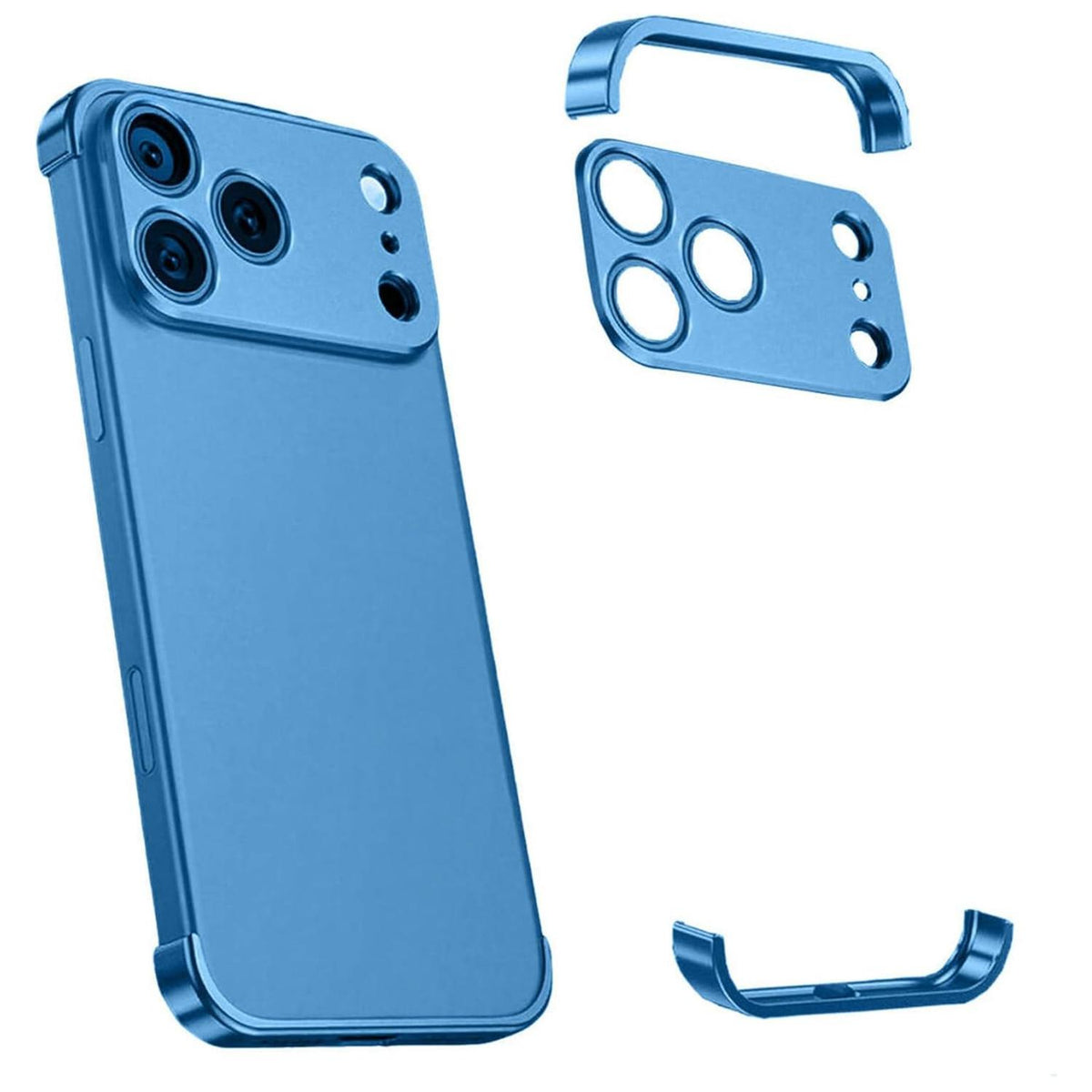 For iPhone 18 Pro Ultra-thin Frameless Titanium Alloy Four Corner Shockproof Phone Case - Light Blue - SYA003189606A