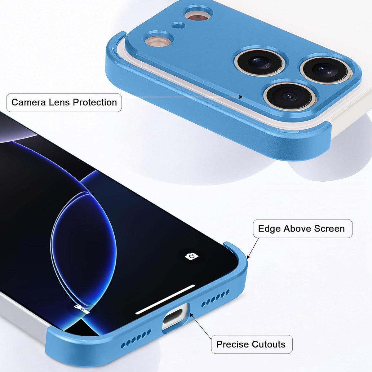 For iPhone 18 Pro Ultra-thin Frameless Titanium Alloy Four Corner Shockproof Phone Case - Light Blue - SYA003189606A