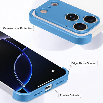 For iPhone 18 Pro Ultra-thin Frameless Titanium Alloy Four Corner Shockproof Phone Case - Light Blue - SYA003189606A