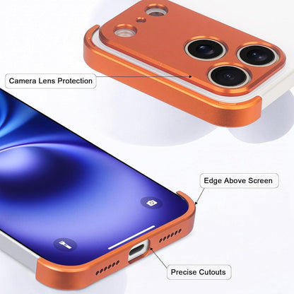 For iPhone 18 Pro Ultra-thin Frameless Titanium Alloy Four Corner Shockproof Phone Case - Orange - SYA003189606B