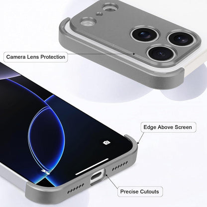 For iPhone 18 Pro Ultra-thin Frameless Titanium Alloy Four Corner Shockproof Phone Case - Titanium Gray - SYA003189606D