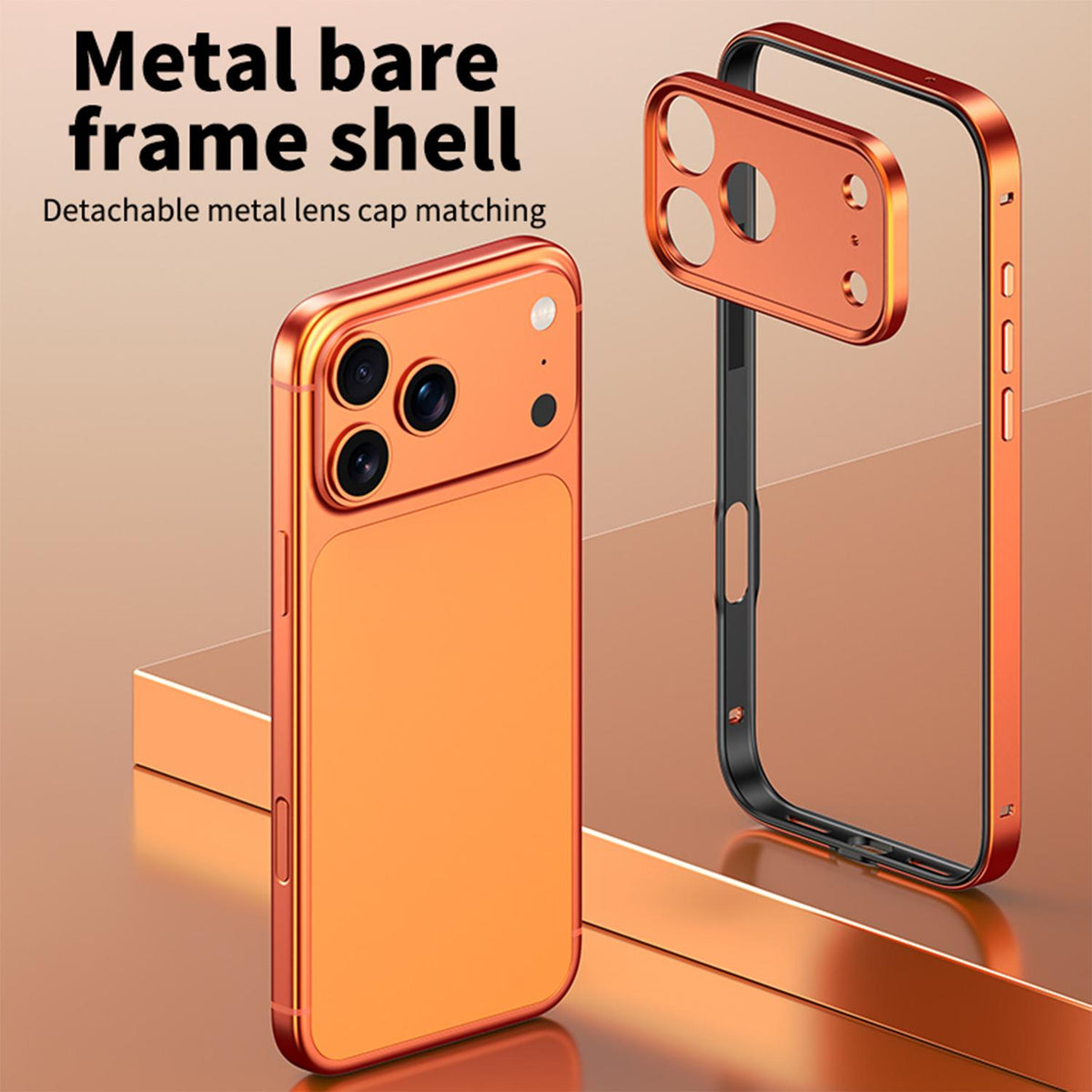 For iPhone 18 Pro Max Aluminum Alloy Hybrid Silicone Edge Thin Cooling Phone Frame Case with Metal Lens Frame - Black - SYA003193903A
