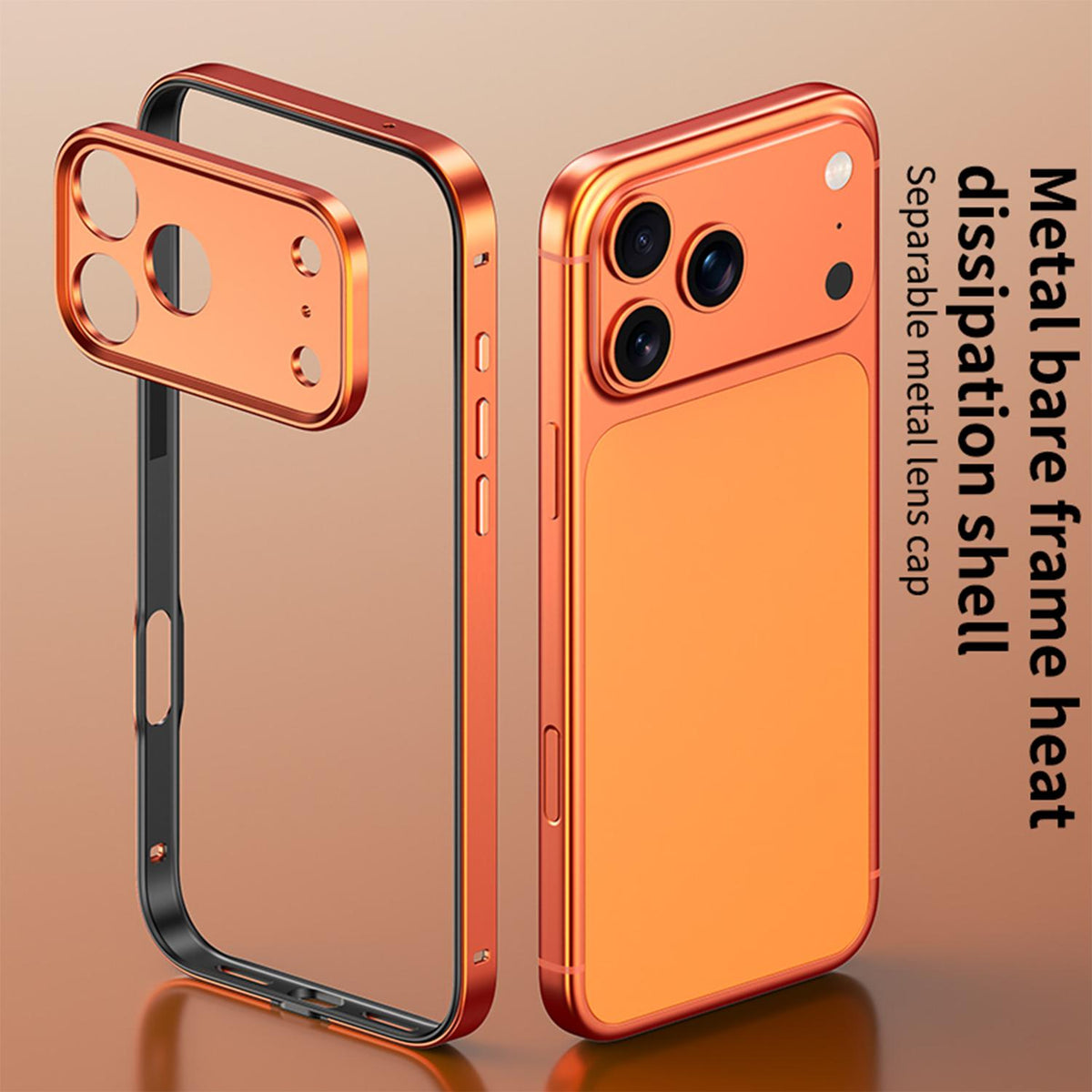For iPhone 17 Pro Max Aluminum Alloy Hybrid Silicone Edge Thin Cooling Phone Frame Case with Metal Lens Frame - Sky Blue - SYA003193901E