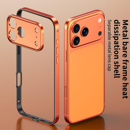 For iPhone 17 Pro Max Aluminum Alloy Hybrid Silicone Edge Thin Cooling Phone Frame Case with Metal Lens Frame - Sky Blue - SYA003193901E