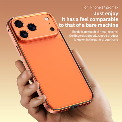 For iPhone 18 Pro Max Aluminum Alloy Hybrid Silicone Edge Thin Cooling Phone Frame Case with Metal Lens Frame - Black - SYA003193903A