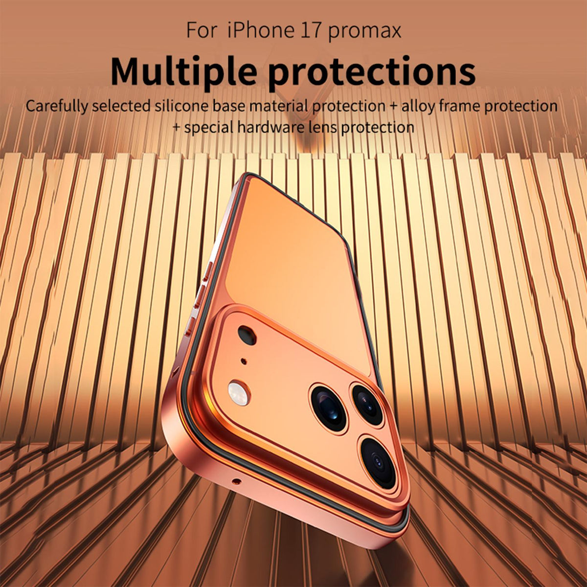 For iPhone 18 Pro Max Aluminum Alloy Hybrid Silicone Edge Thin Cooling Phone Frame Case with Metal Lens Frame - Black - SYA003193903A