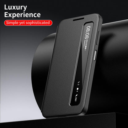 For Galaxy A27 5G Smart View Window Leather Phone Case - Black - SYA003197623A