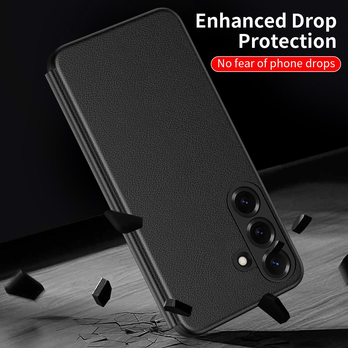 For Galaxy A27 5G Smart View Window Leather Phone Case - Black - SYA003197623A