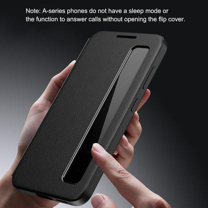 For Galaxy A27 5G Smart View Window Leather Phone Case - Black - SYA003197623A