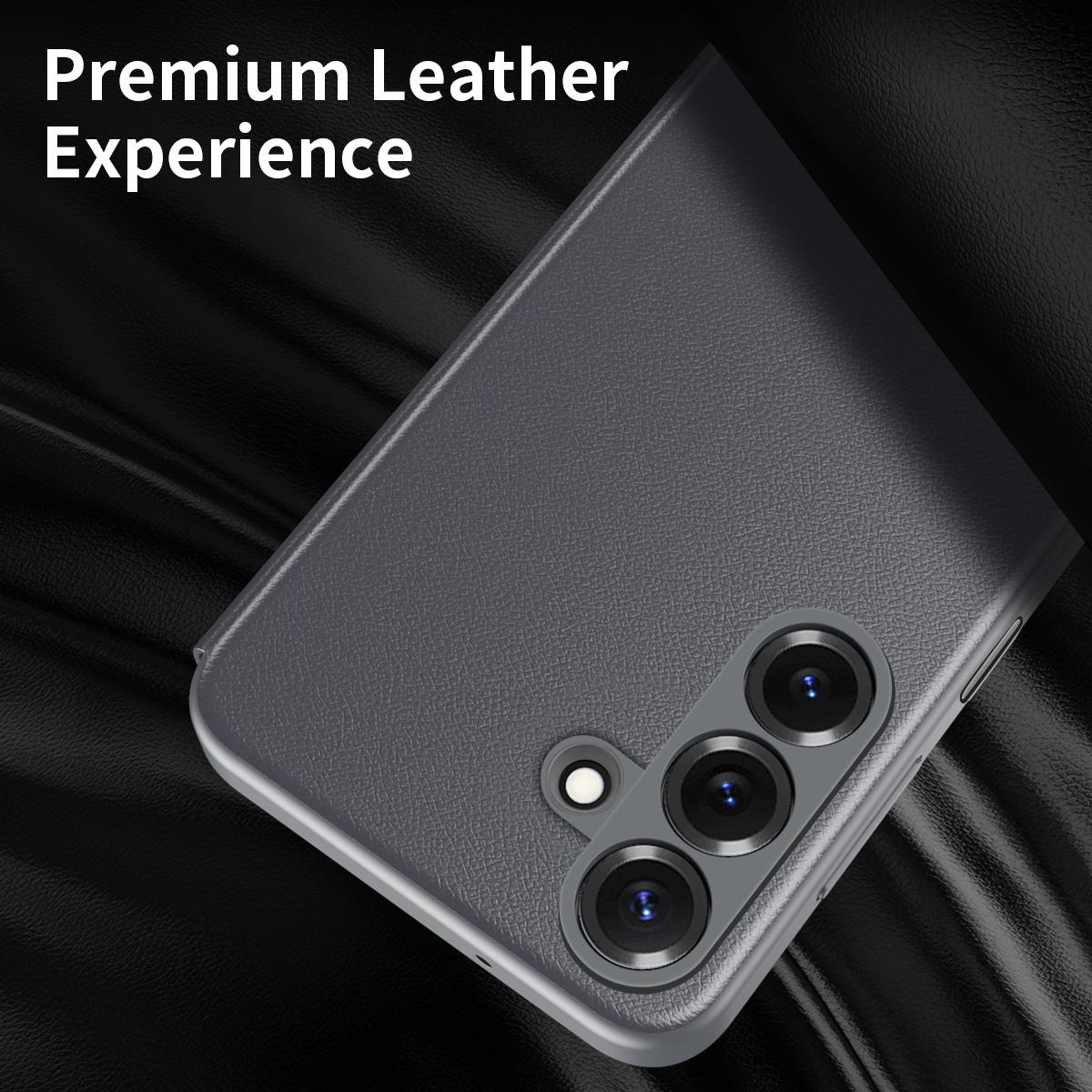 For Galaxy A27 5G Smart View Window Leather Phone Case - Grey - SYA003197623B