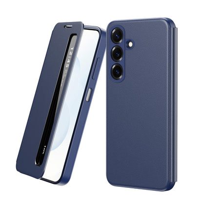 For Galaxy A27 5G Smart View Window Leather Phone Case - Blue - SYA003197623C