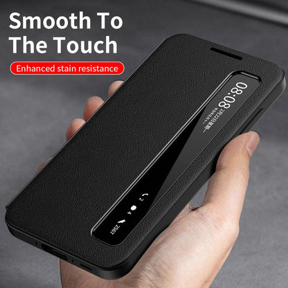 For Galaxy S26 FE 5G Smart View Window Leather Phone Case - Black - SYA003197624A