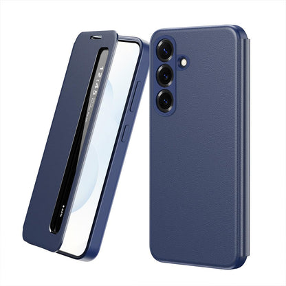 For Galaxy S26 FE 5G Smart View Window Leather Phone Case - Blue - SYA003197624C
