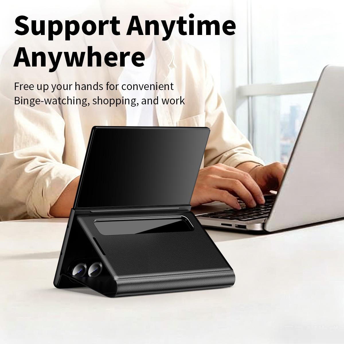 For Galaxy Z Fold8 5G Smart View Window Leather Phone Case(Black)