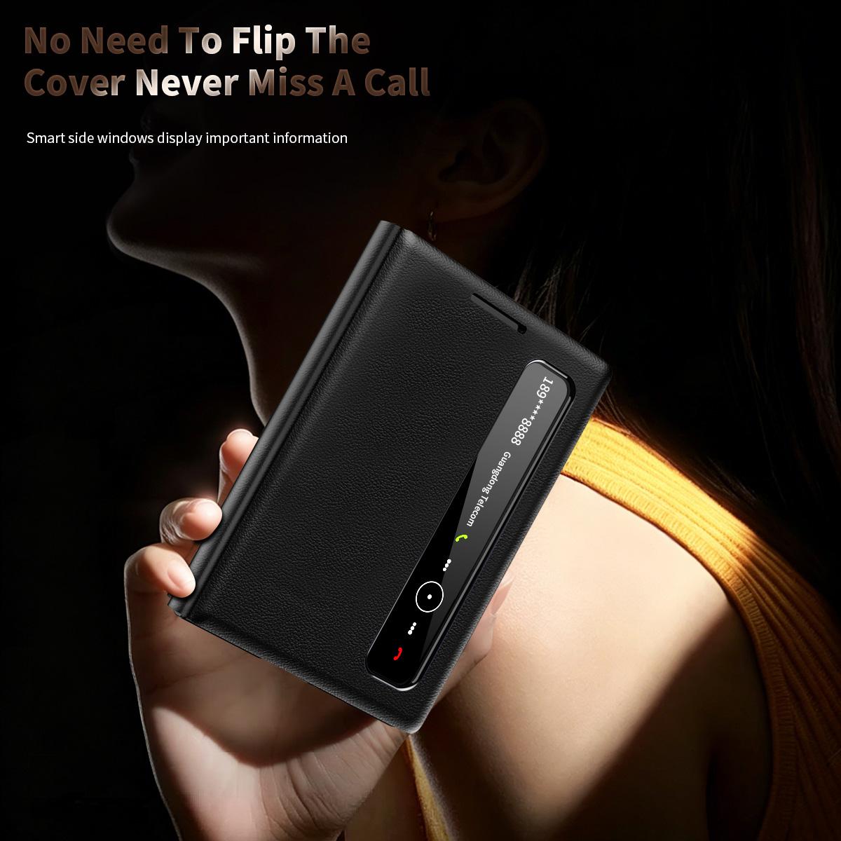 For Galaxy Z Fold8 5G Smart View Window Leather Phone Case(Black)