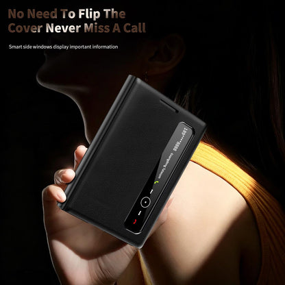 For Galaxy Z Fold8 5G Smart View Window Leather Phone Case(Black)