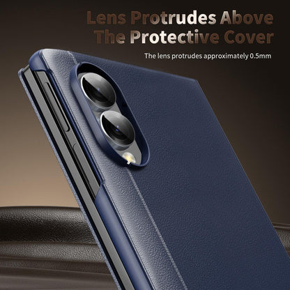 For Galaxy Z Fold8 5G Smart View Window Leather Phone Case(Blue)