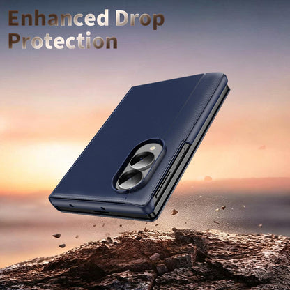 For Galaxy Z Fold8 5G Smart View Window Leather Phone Case(Blue)