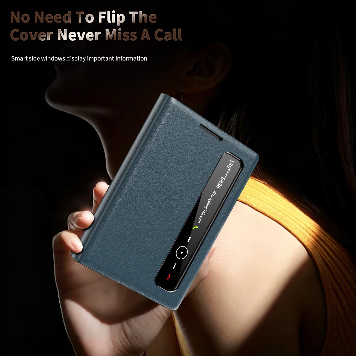 For Galaxy Z Fold8 5G Smart View Window Leather Phone Case(Green)