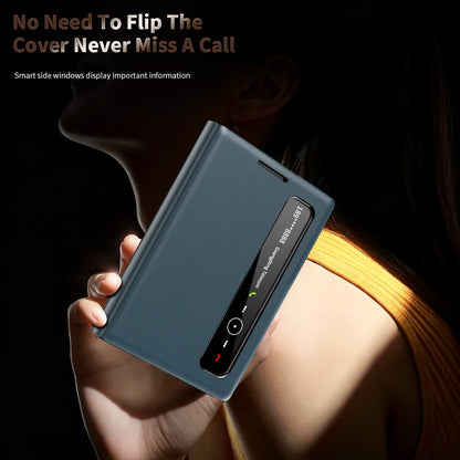 For Galaxy Z Fold8 5G Smart View Window Leather Phone Case(Green)