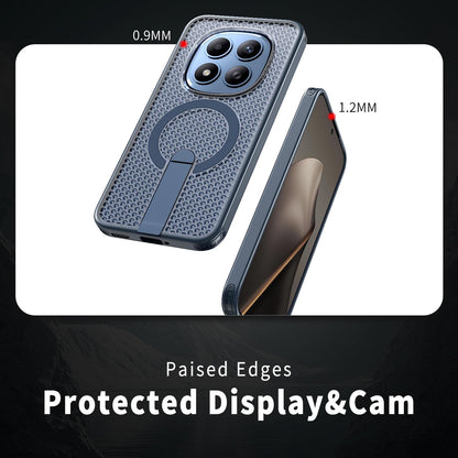 For Redmi Note 15+ 5G Global 163.3mm Kalebol Honeycomb Cooling MagSafe Holder Phone Case - Blue - SYA003207902B