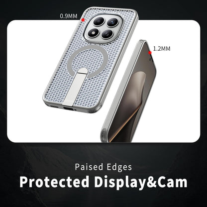 For Redmi Note 15+ 5G Global 163.3mm Kalebol Honeycomb Cooling MagSafe Holder Phone Case - Titanium Grey - SYA003207902C