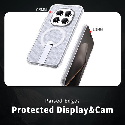 For Redmi Note 15+ 5G Global 163.3mm Kalebol Honeycomb Cooling MagSafe Holder Phone Case - Matte Transparent - SYA003207902D