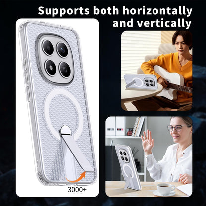 For Redmi Note 15+ 5G Global 163.3mm Kalebol Honeycomb Cooling MagSafe Holder Phone Case - Matte Transparent - SYA003207902D