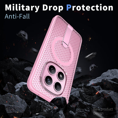 For Redmi Note 15+ 5G Global 163.3mm Kalebol Honeycomb Cooling MagSafe Holder Phone Case - Cherry Blossom Pink - SYA003207902E