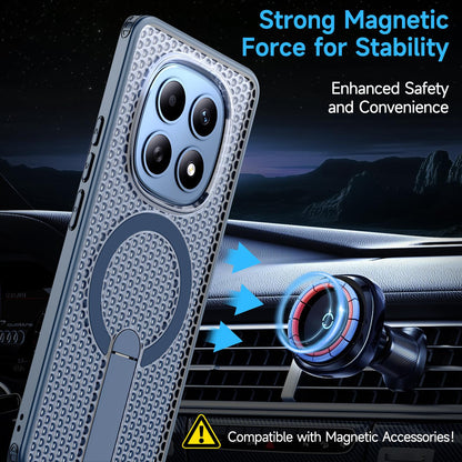 For Redmi Note 15 Pro 4G Global 163.2mm Kalebol Honeycomb Cooling MagSafe Holder Phone Case - Blue - SYA003207904B