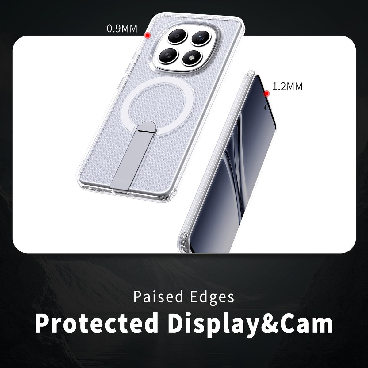 For Redmi Note 15 Pro 4G Global 163.2mm Kalebol Honeycomb Cooling MagSafe Holder Phone Case - Matte Transparent - SYA003207904D