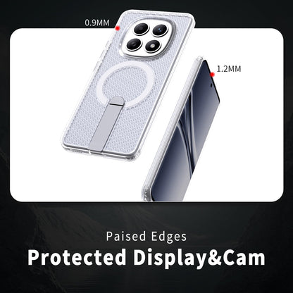 For Redmi Note 15 Pro 4G Global 163.2mm Kalebol Honeycomb Cooling MagSafe Holder Phone Case - Matte Transparent - SYA003207904D