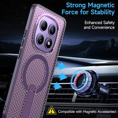 For Redmi Note 15 Pro 4G Global 163.2mm Kalebol Honeycomb Cooling MagSafe Holder Phone Case - Purple - SYA003207904F