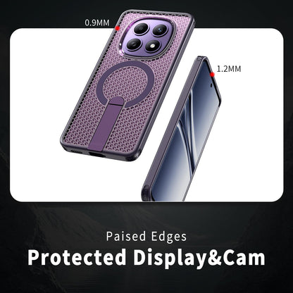 For Redmi Note 15 Pro 4G Global 163.2mm Kalebol Honeycomb Cooling MagSafe Holder Phone Case - Purple - SYA003207904F
