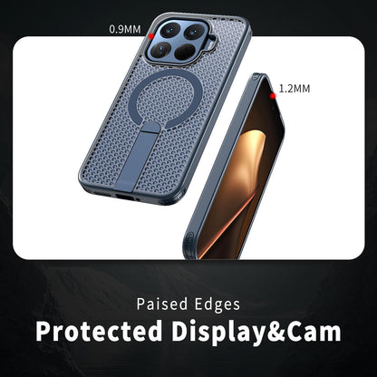 For Xiaomi 17T Pro 5G Kalebol Honeycomb Cooling MagSafe Holder Phone Case - Blue - SYA003207905B