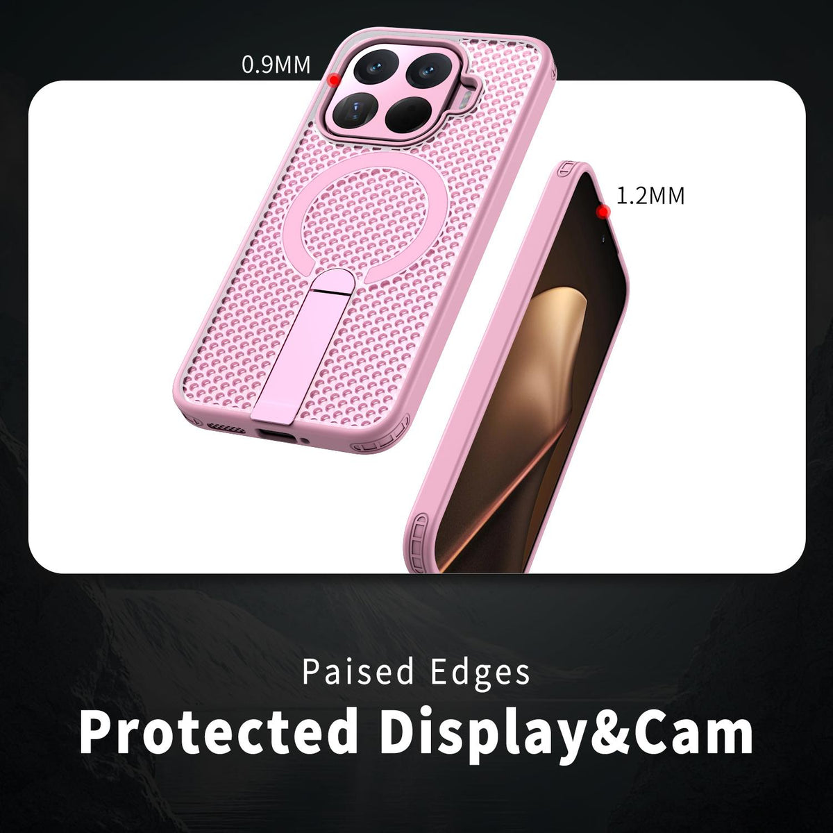 For Xiaomi 17T Pro 5G Kalebol Honeycomb Cooling MagSafe Holder Phone Case - Cherry Blossom Pink - SYA003207905E