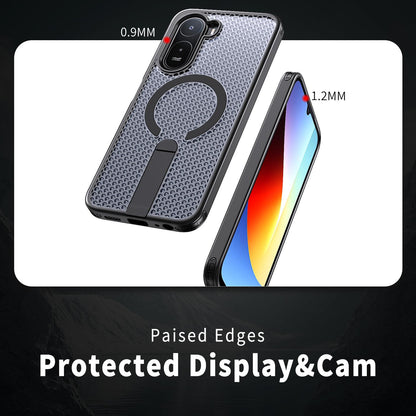 For Redmi  A7 Pro 4G / 5G 171mm Kalebol Honeycomb Cooling MagSafe Holder Phone Case - Black - SYA003207907A