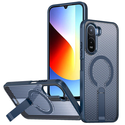 For Redmi  A7 Pro 4G / 5G 171mm Kalebol Honeycomb Cooling MagSafe Holder Phone Case - Blue - SYA003207907B