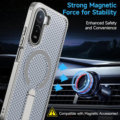 For Redmi  A7 Pro 4G / 5G 171mm Kalebol Honeycomb Cooling MagSafe Holder Phone Case - Titanium Grey - SYA003207907C