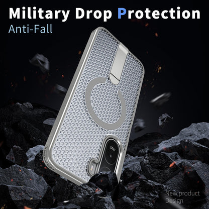 For Redmi  A7 Pro 4G / 5G 171mm Kalebol Honeycomb Cooling MagSafe Holder Phone Case - Titanium Grey - SYA003207907C