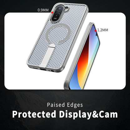 For Redmi  A7 Pro 4G / 5G 171mm Kalebol Honeycomb Cooling MagSafe Holder Phone Case - Titanium Grey - SYA003207907C