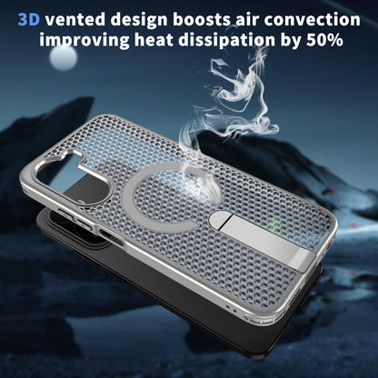 For Redmi  A7 Pro 4G / 5G 171mm Kalebol Honeycomb Cooling MagSafe Holder Phone Case - Titanium Grey - SYA003207907C