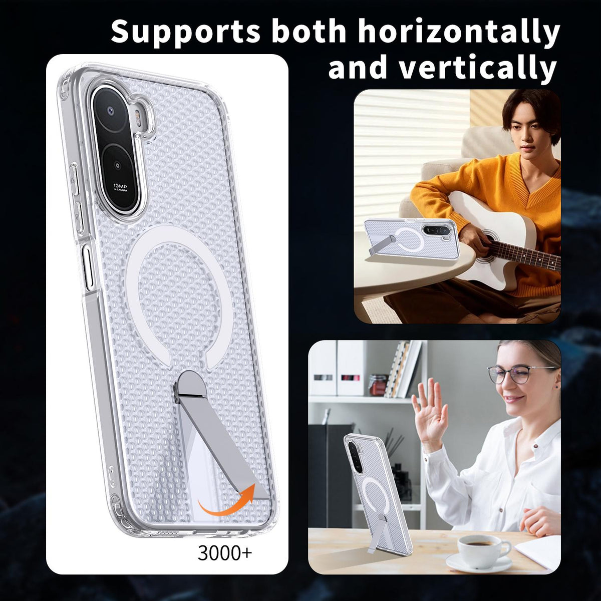 For Redmi  A7 Pro 4G / 5G 171mm Kalebol Honeycomb Cooling MagSafe Holder Phone Case - Matte Transparent - SYA003207907D