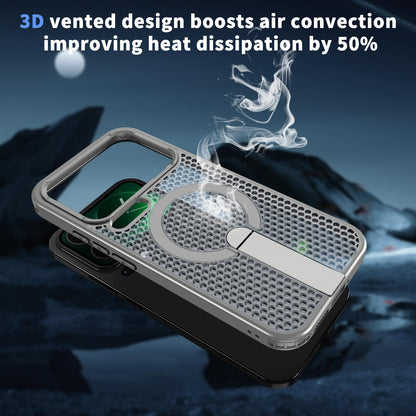 For Xiaomi 17 Pro Kalebol Honeycomb Cooling MagSafe Holder Phone Case - Titanium Grey - SYA003207911C