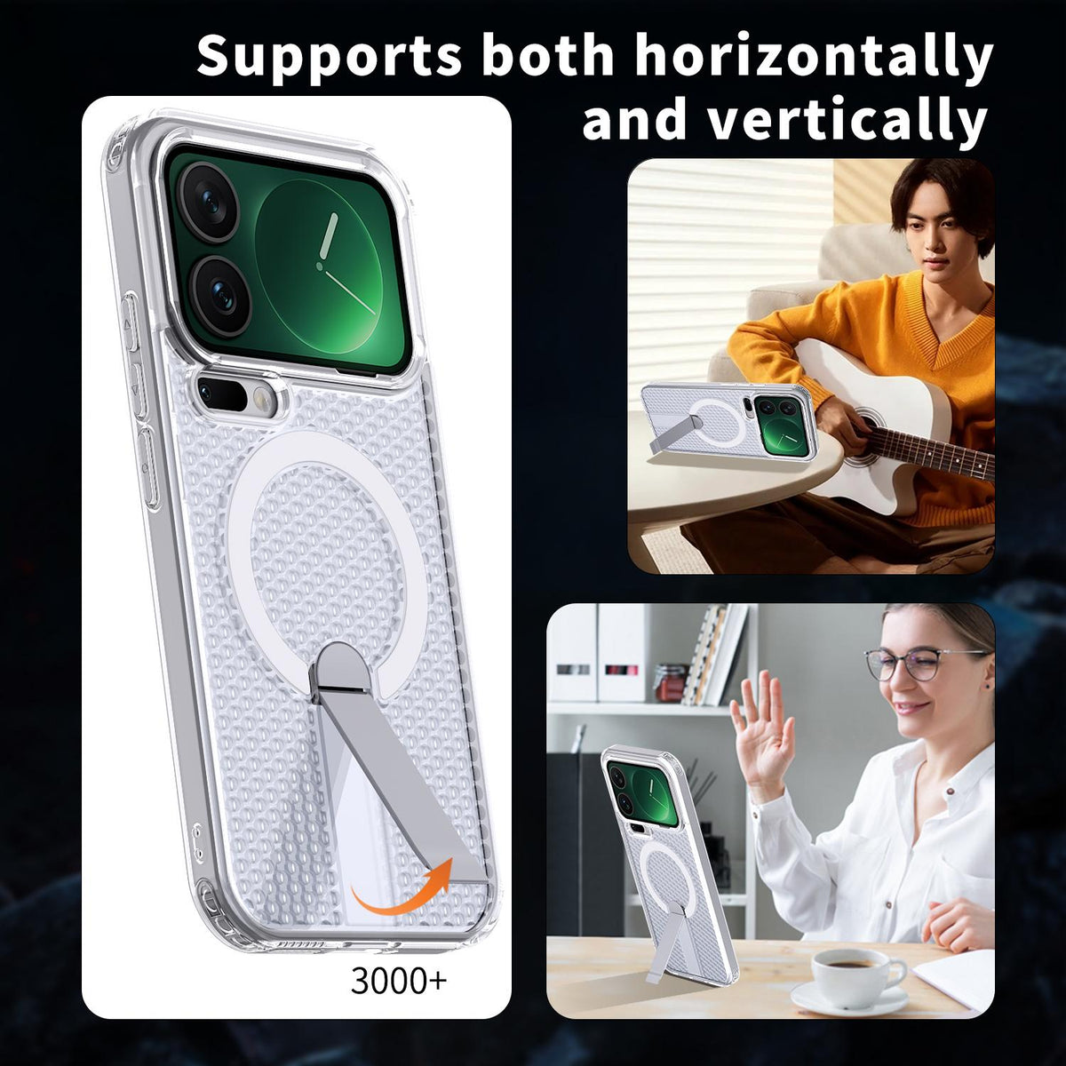 For Xiaomi 17 Pro Kalebol Honeycomb Cooling MagSafe Holder Phone Case - Matte Transparent - SYA003207911D