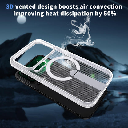 For Xiaomi 17 Pro Kalebol Honeycomb Cooling MagSafe Holder Phone Case - Matte Transparent - SYA003207911D