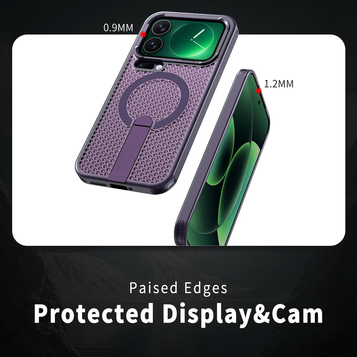 For Xiaomi 17 Pro Kalebol Honeycomb Cooling MagSafe Holder Phone Case - Purple - SYA003207911F